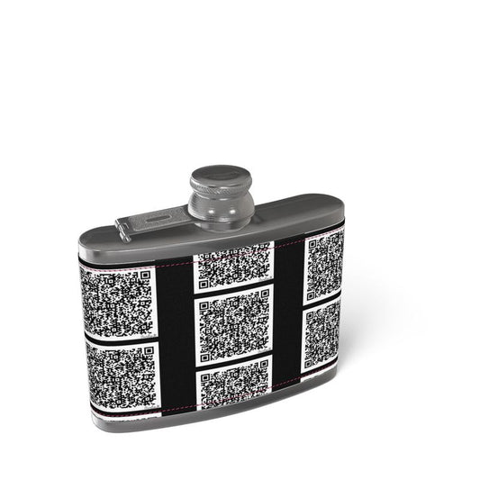 Leather Wrapped Hip Flask - "Scan Me" - Premium Leather Wrapped Hip Flask from Concordia Style Boutique - Just $200! Shop now at Concordia Style Boutique