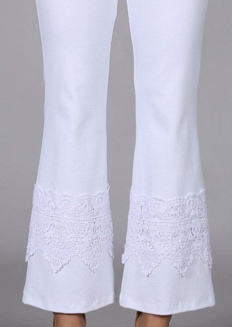 Stand Out Cropped Flare Pants with Crochet Detail Made in USA - Concordia Style Boutique
