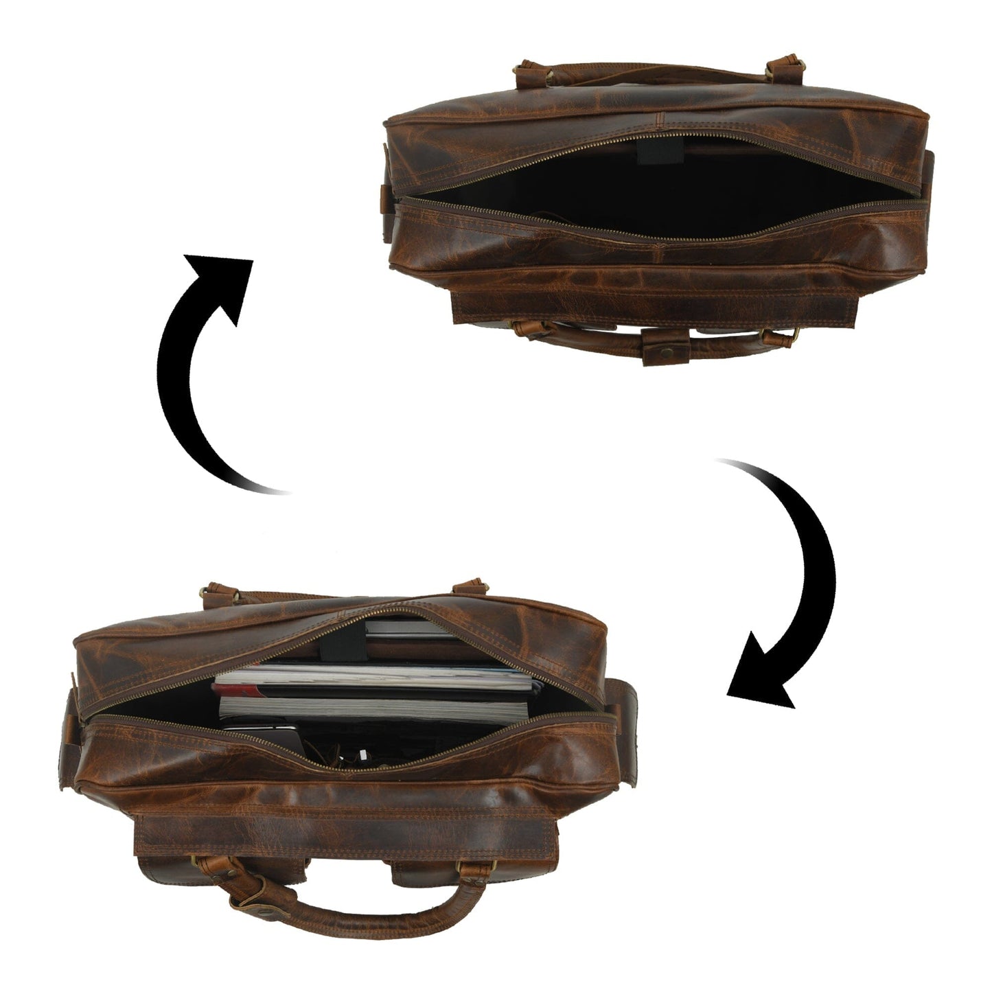 Finn Handcrafted Buffalo Leather Laptop Briefcase - Concordia Style Boutique