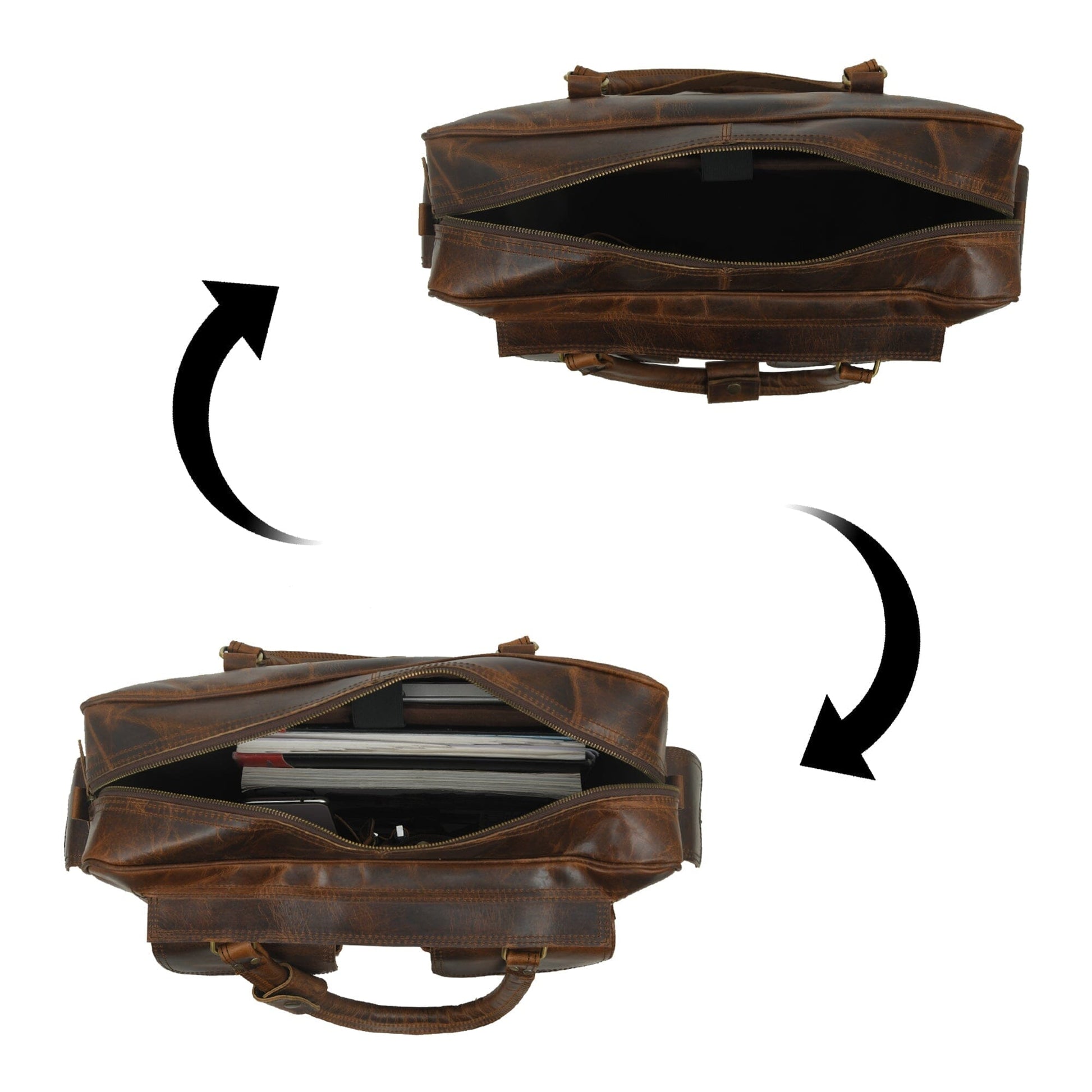 Finn Handcrafted Buffalo Leather Laptop Briefcase - Concordia Style Boutique