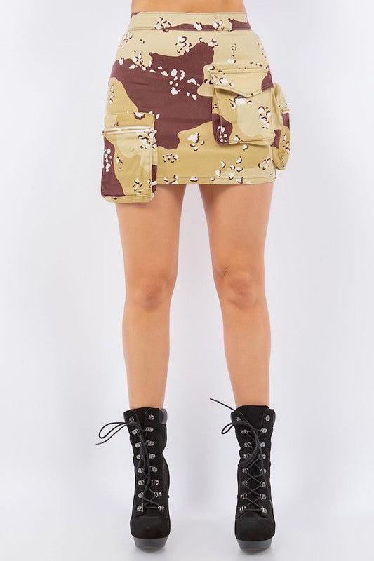 Cargo Denim Skirt in Desert Camo - Concordia Style Boutique