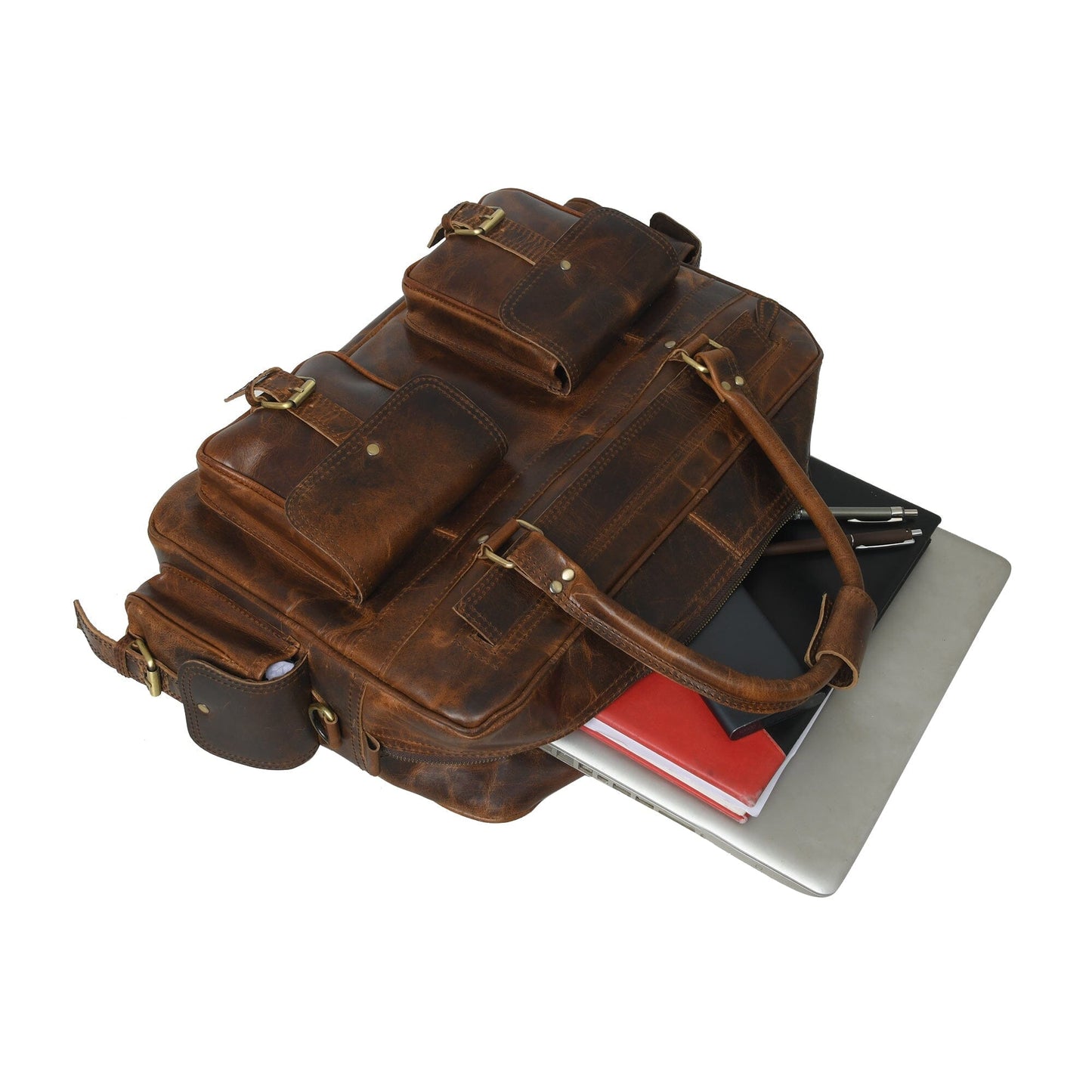 Finn Handcrafted Buffalo Leather Laptop Briefcase - Concordia Style Boutique
