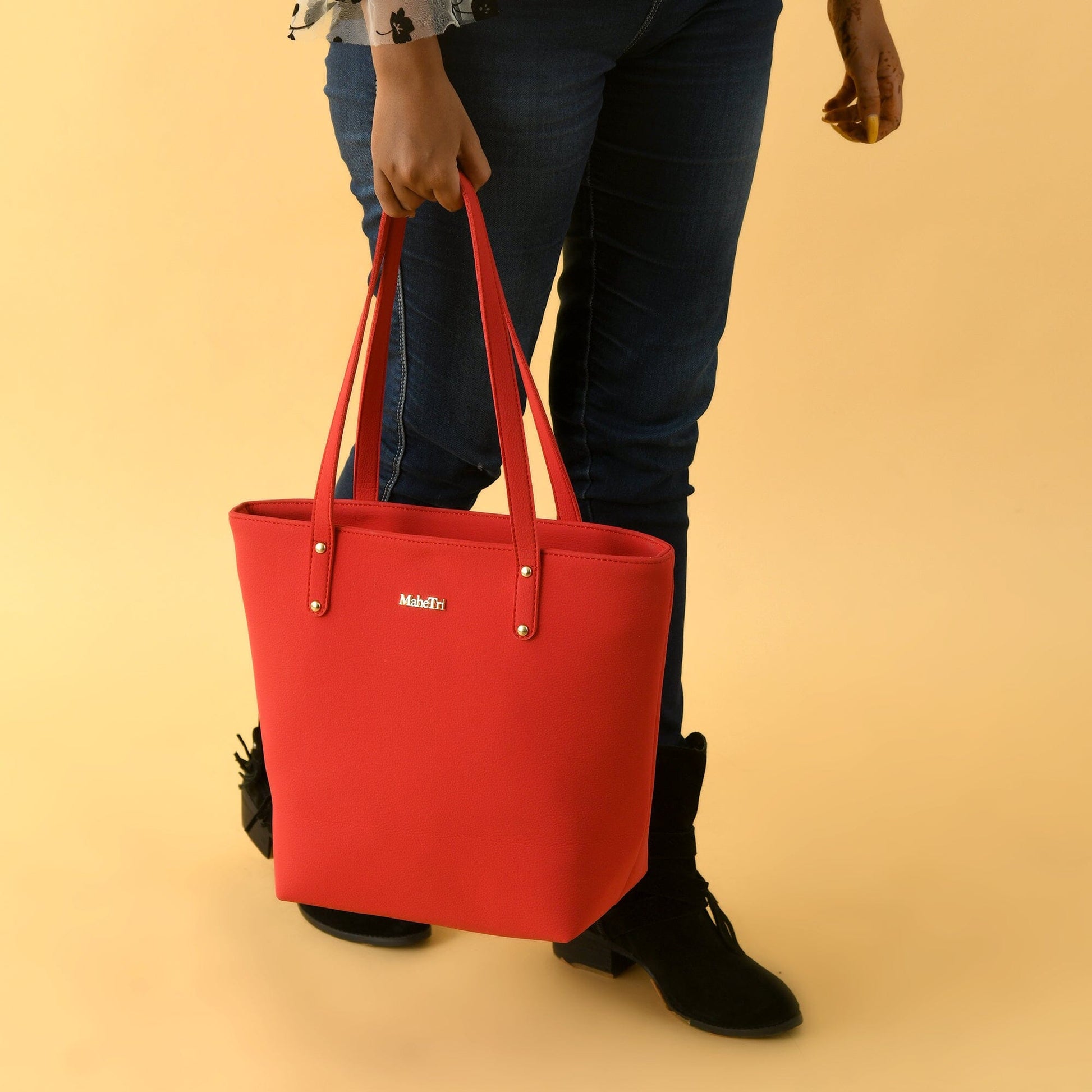 Era Vegan Leather Tote - Coral Red - Concordia Style Boutique
