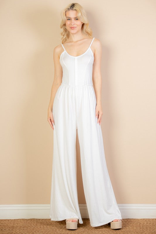 Button Front Wide Leg Jumpsuit - Premium Apparel & Accessories from OyeraCharisma - Just $25! Shop now at Concordia Style Boutique