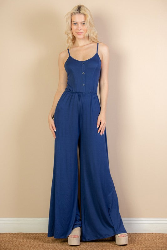 Button Front Wide Leg Jumpsuit - Concordia Style Boutique