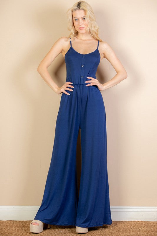 Button Front Wide Leg Jumpsuit - Concordia Style Boutique
