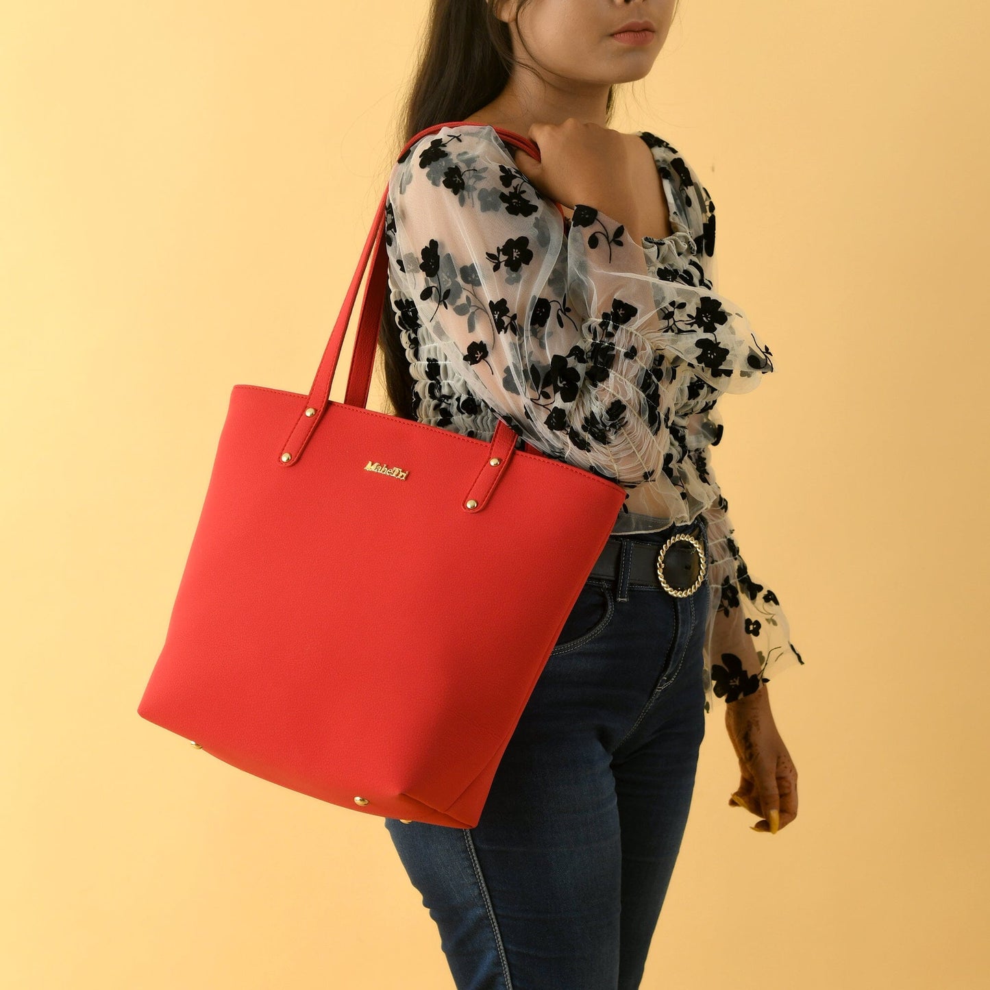 Era Vegan Leather Tote - Coral Red - Concordia Style Boutique