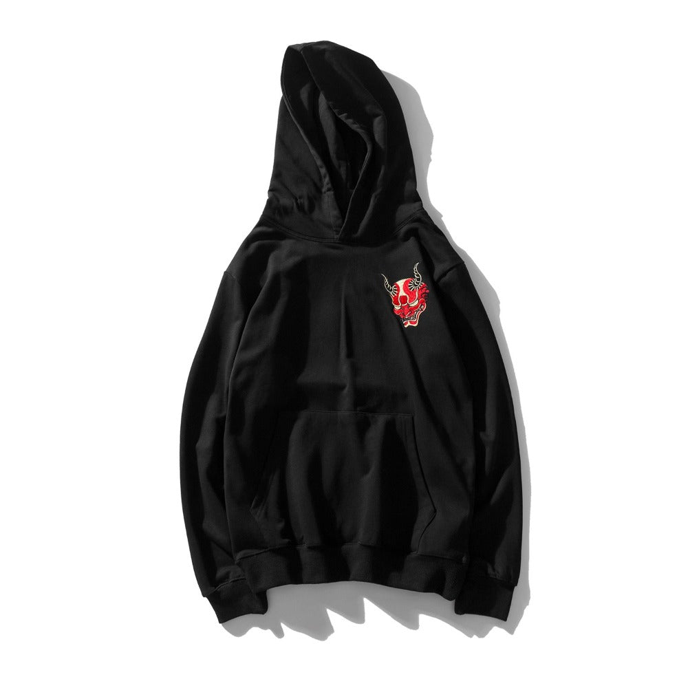 KH9060 Red Demon Embroidery Hoodie - Concordia Style Boutique