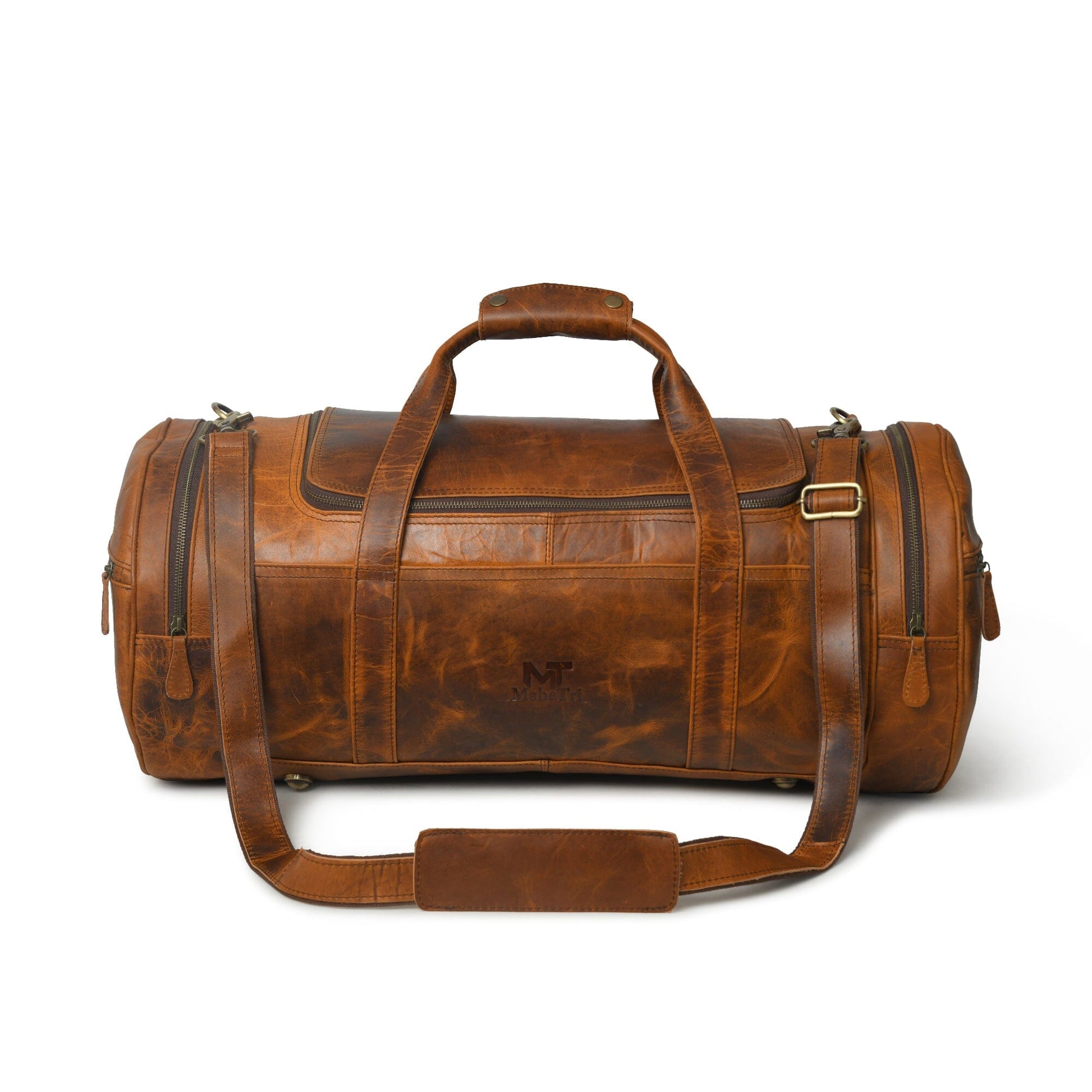 Leather Gym Travel Bag, Round - Concordia Style Boutique