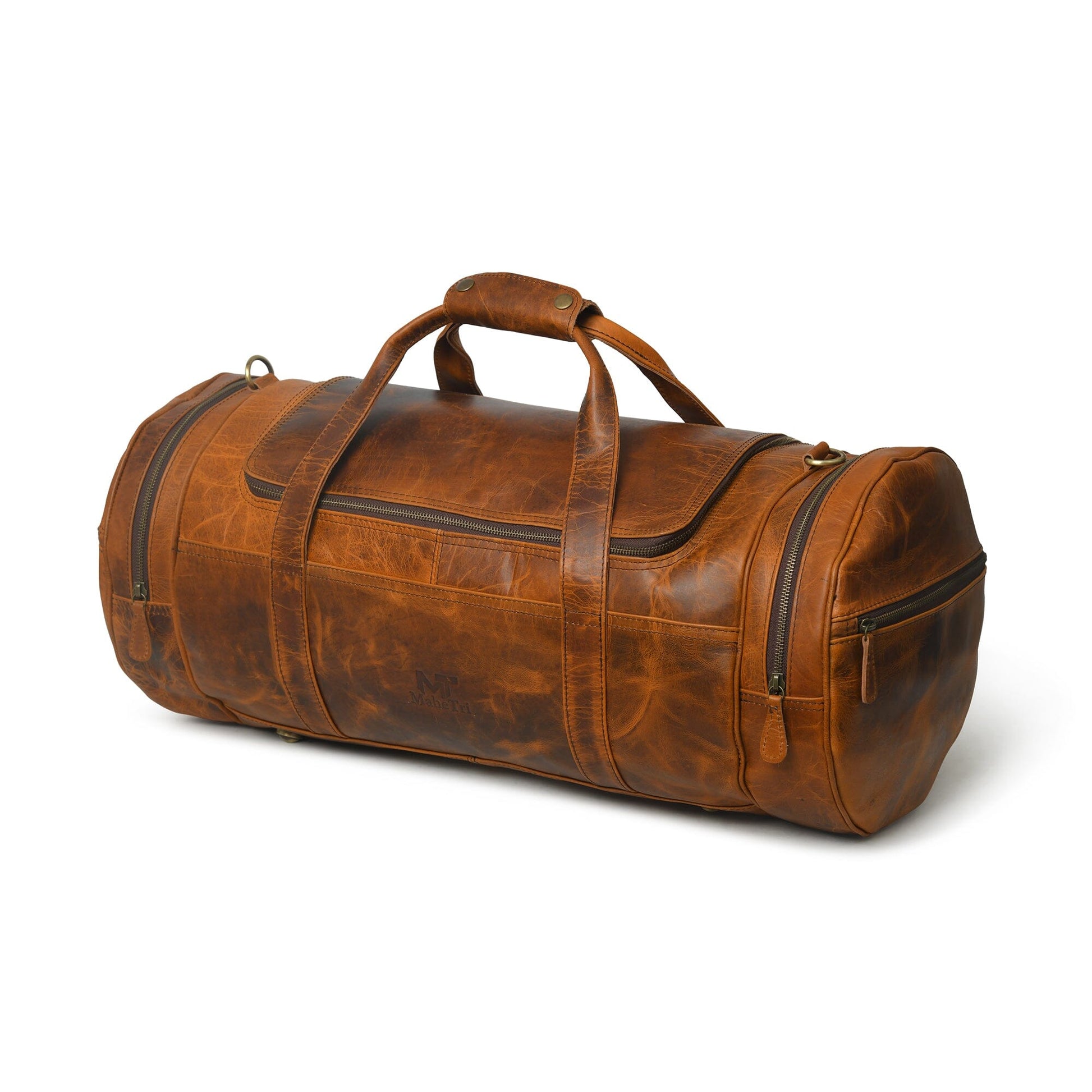 Leather Gym Travel Bag, Round - Concordia Style Boutique