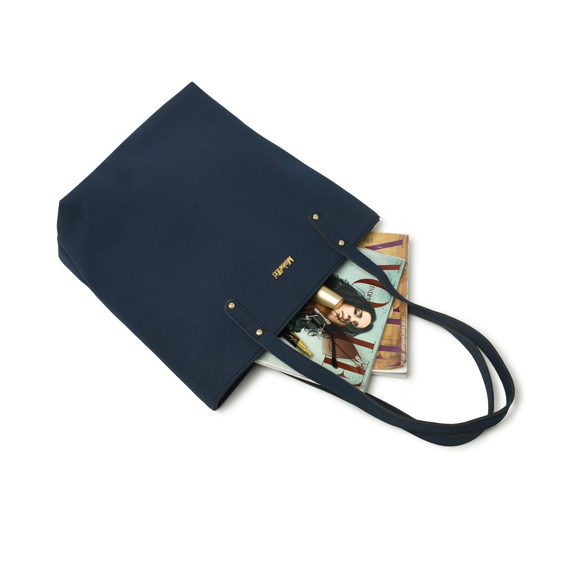 Era Vegan Leather Tote - Navy Blue - Concordia Style Boutique