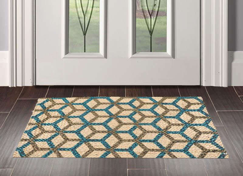 2'  00"x3'  00" Braided Mat  Oriental Area Persian Rug - Premium Braided Mat;Hand Made;2x3;Rectangle;Tan, Teal, Brown;Modern & Contemporary from Oriental Rug Of Houston - Just $20! Shop now at Concordia Style Boutique