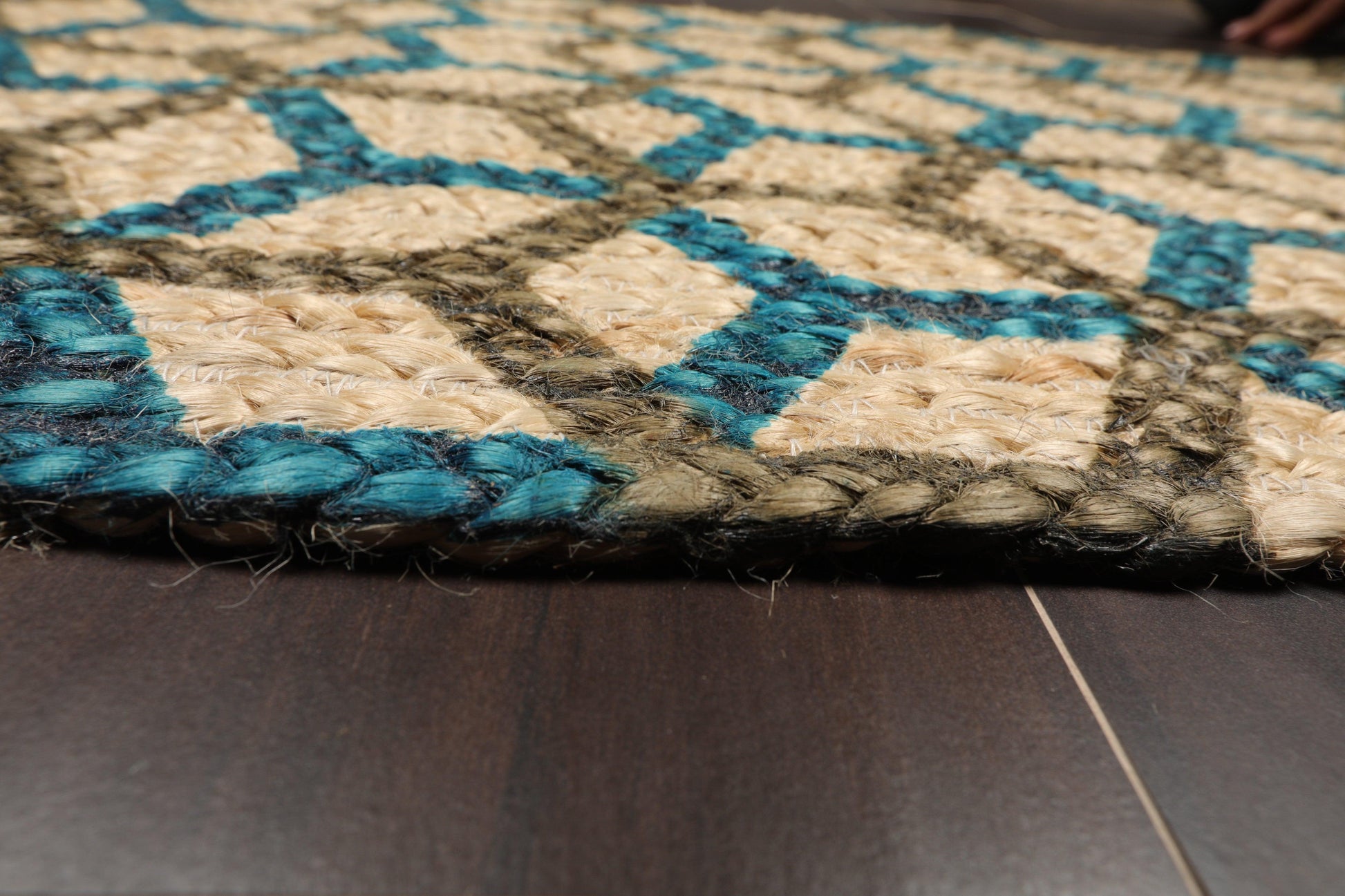 2'  00"x3'  00" Braided Mat  Oriental Area Persian Rug - Premium Braided Mat;Hand Made;2x3;Rectangle;Tan, Teal, Brown;Modern & Contemporary from Oriental Rug Of Houston - Just $20! Shop now at Concordia Style Boutique