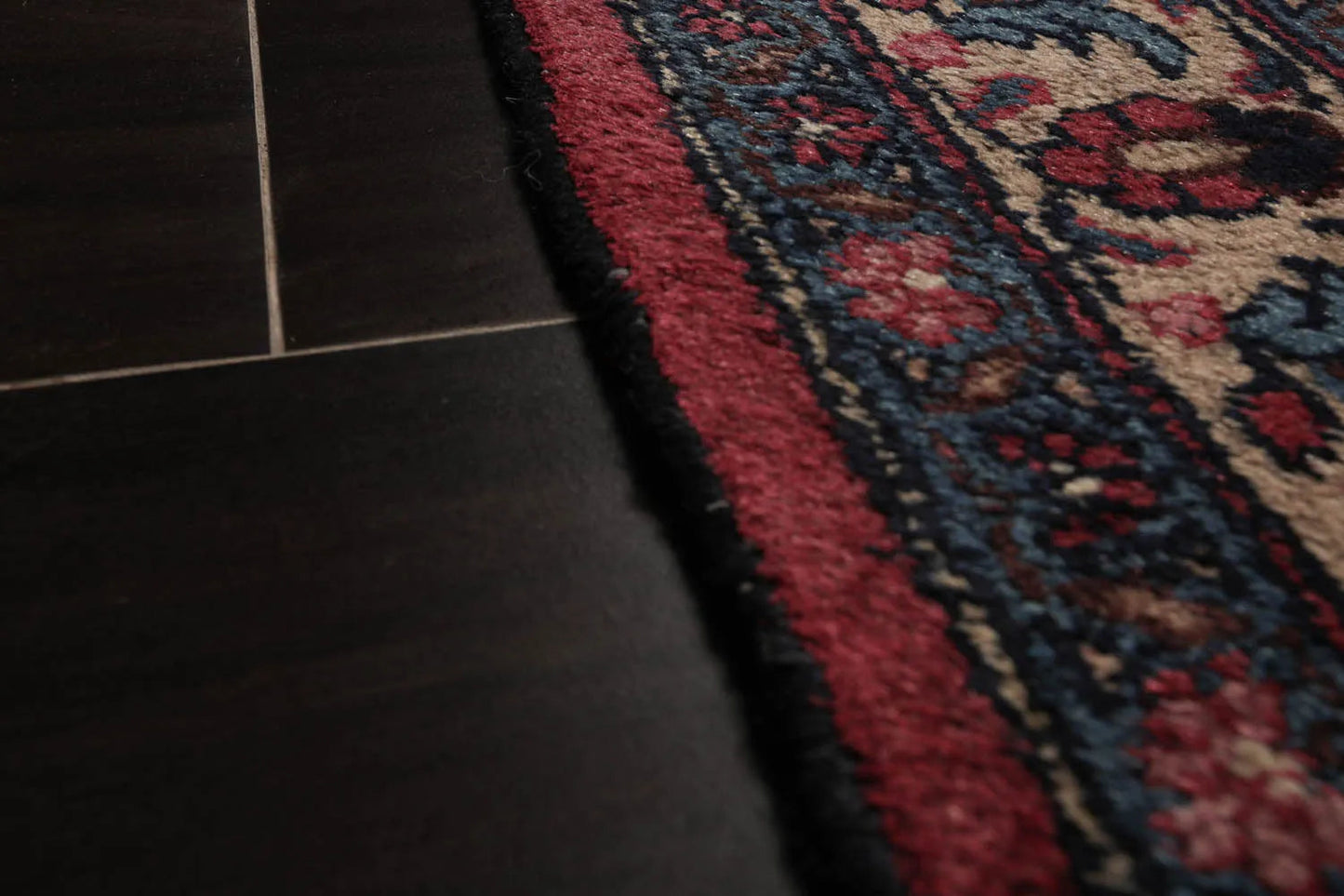12' 4''x16' 7'' Palace Burgundy, Midnight Blue Hand Knotted 100% Wool Mashad Traditional Oriental Area Rug - Concordia Style Boutique