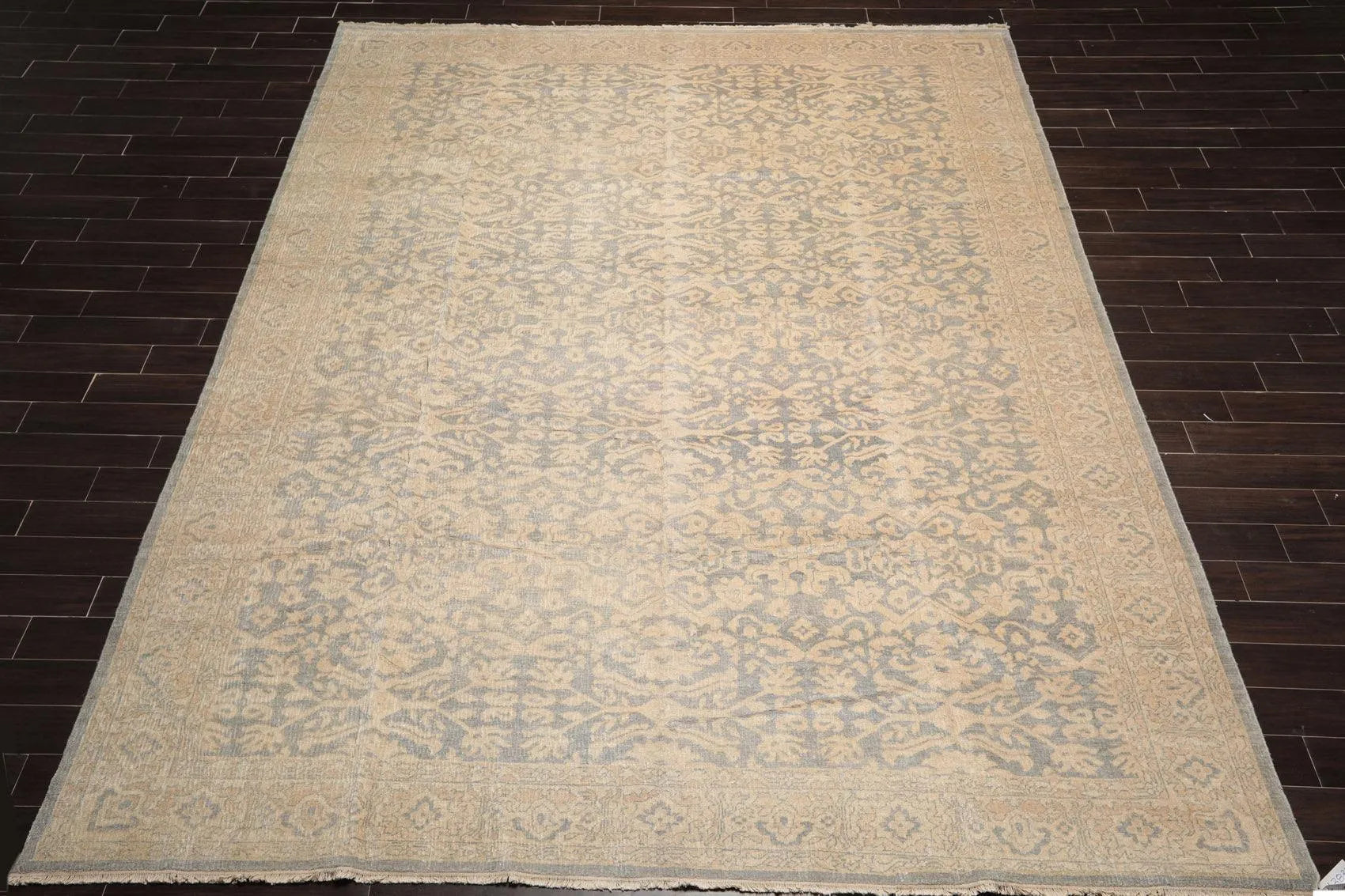 10' x 14' Hand Knotted Wool Antique Reproduction Erased Pattern Area Rug Beige - Concordia Style Boutique
