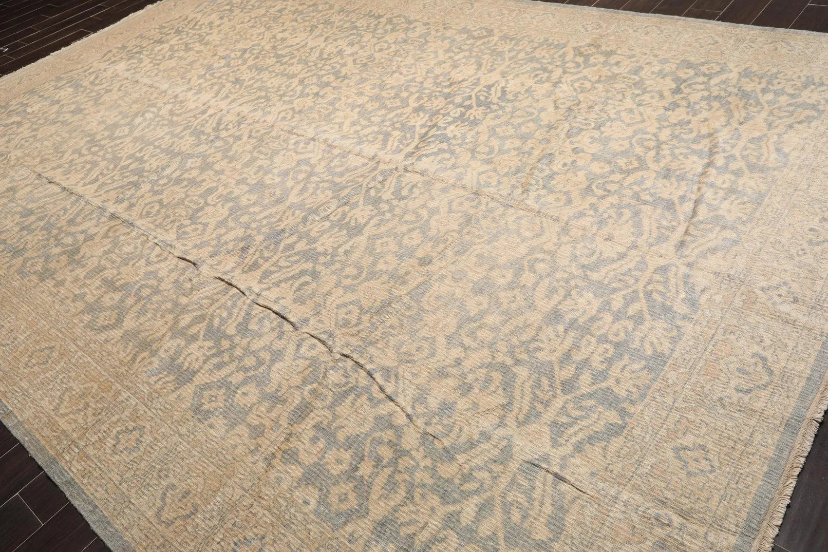 10' x 14' Hand Knotted Wool Antique Reproduction Erased Pattern Area Rug Beige - Concordia Style Boutique