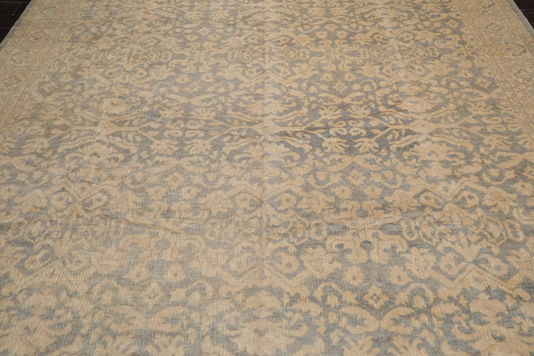 10' x 14' Hand Knotted Wool Antique Reproduction Erased Pattern Area Rug Beige - Concordia Style Boutique