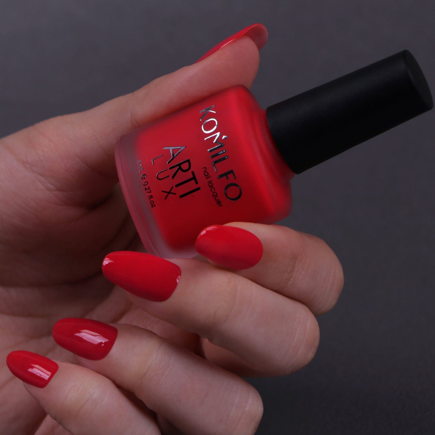 KOMILFO ARTILUX 019 NAIL REGULAR POLISH(NOT A GEL)(RED-PINK, ENAMEL), 8 ML 222019