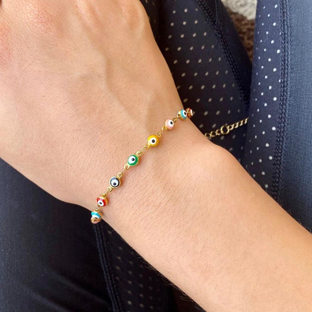 MULTICOLOR EVIL EYE BRACELET (ADJUSTABLE) - Concordia Style Boutique
