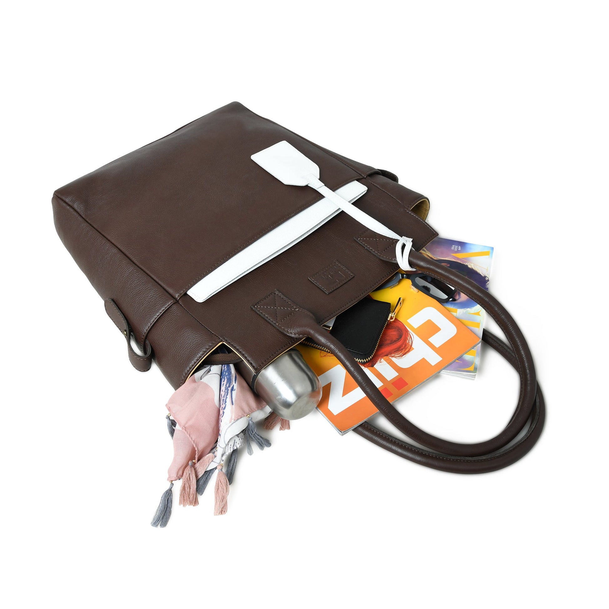 Chestnut Charm Brown Leather Tote - Concordia Style Boutique