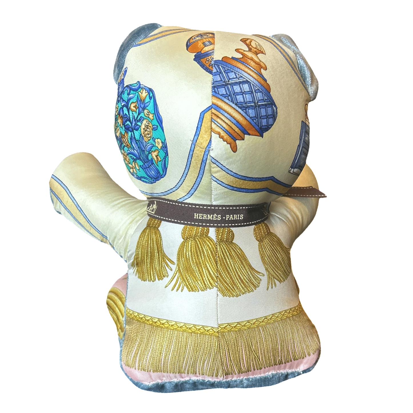 Qu’Importe le Flacon Vintage Silk Scarf Patchwork Teddy Bear