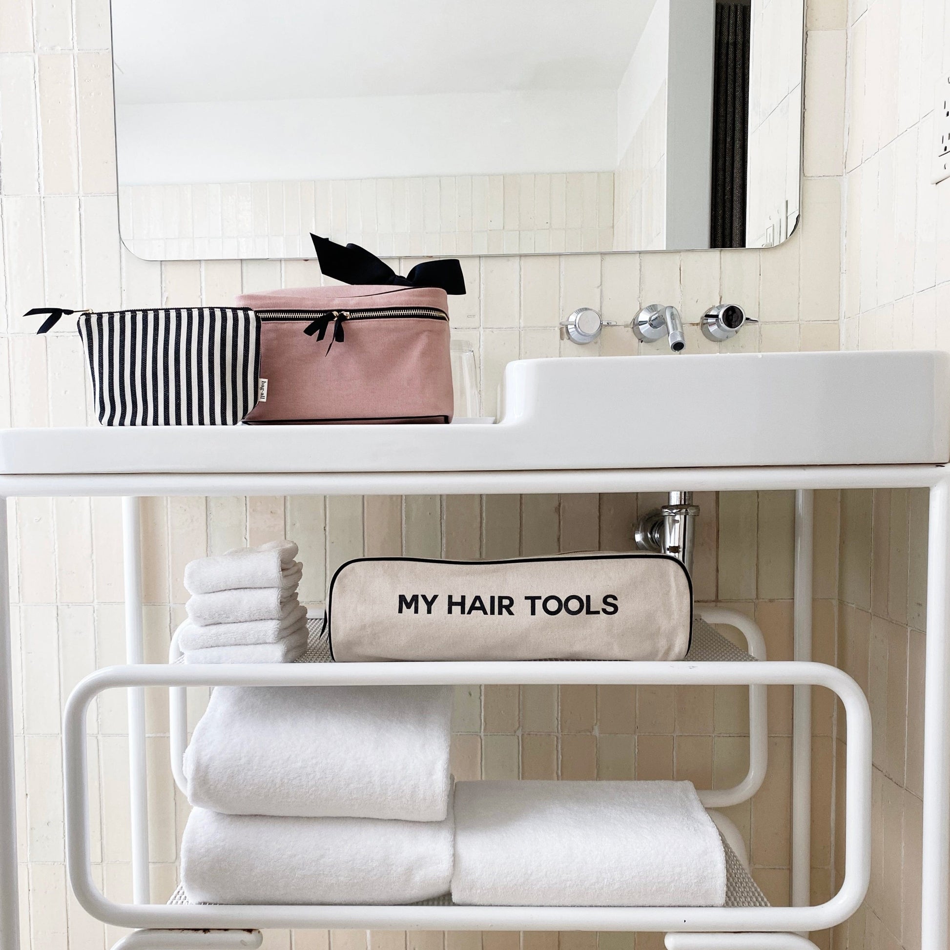 Roomy Hair Wrap Tools Travel Case, Cream - Concordia Style Boutique