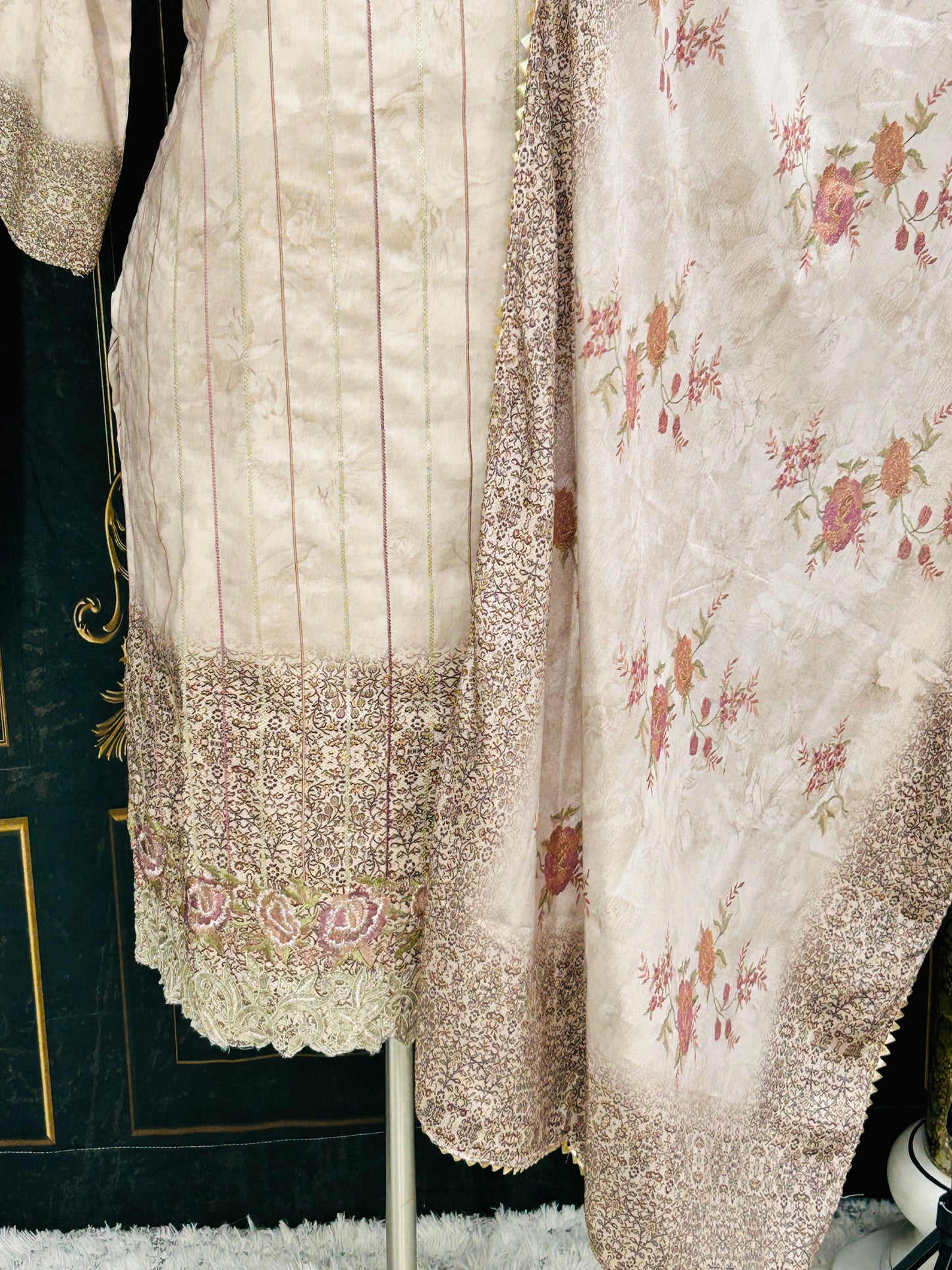 Chiffon silk salwar suit | plus size suit