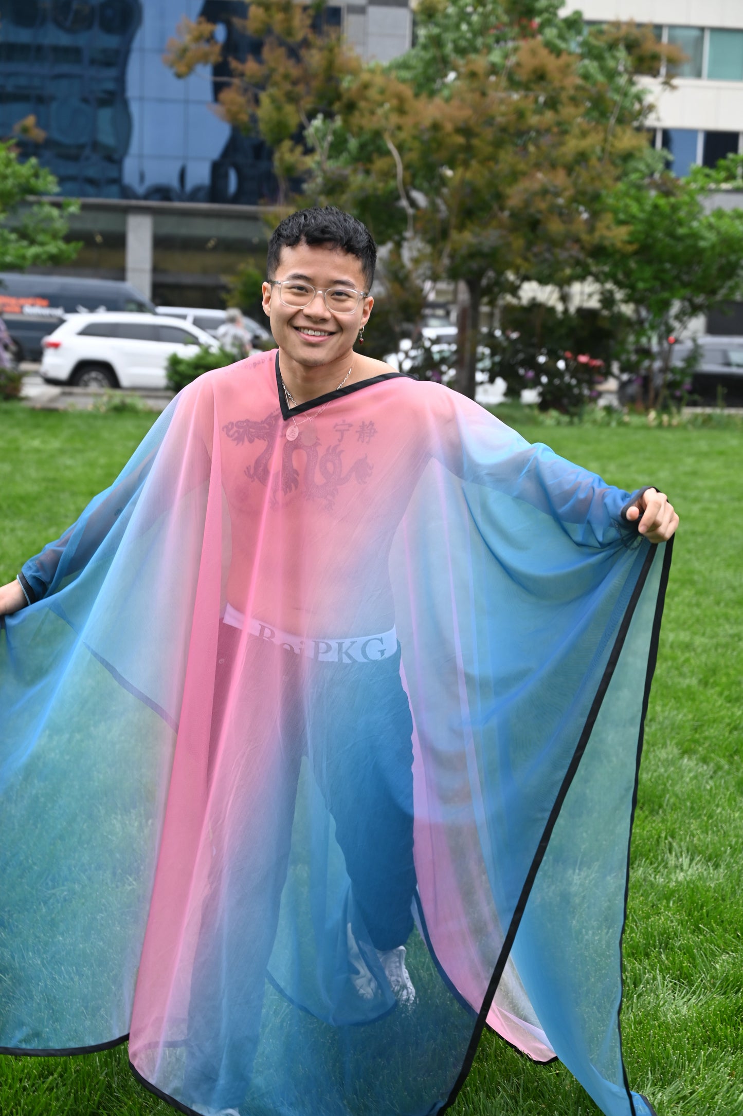 Deep Pink and Blue Ombre