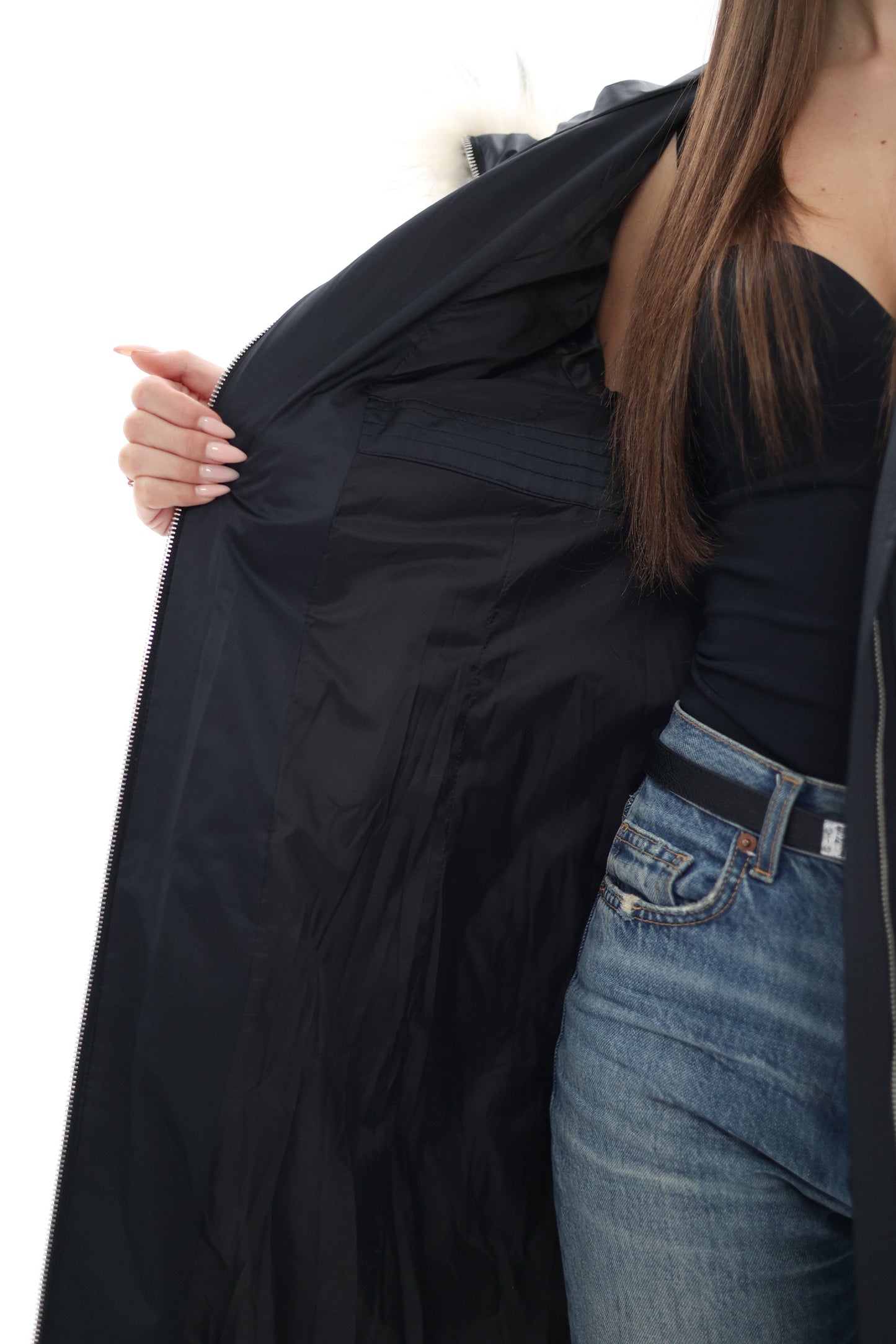 Genuine Fur Trim Down Fill Coat