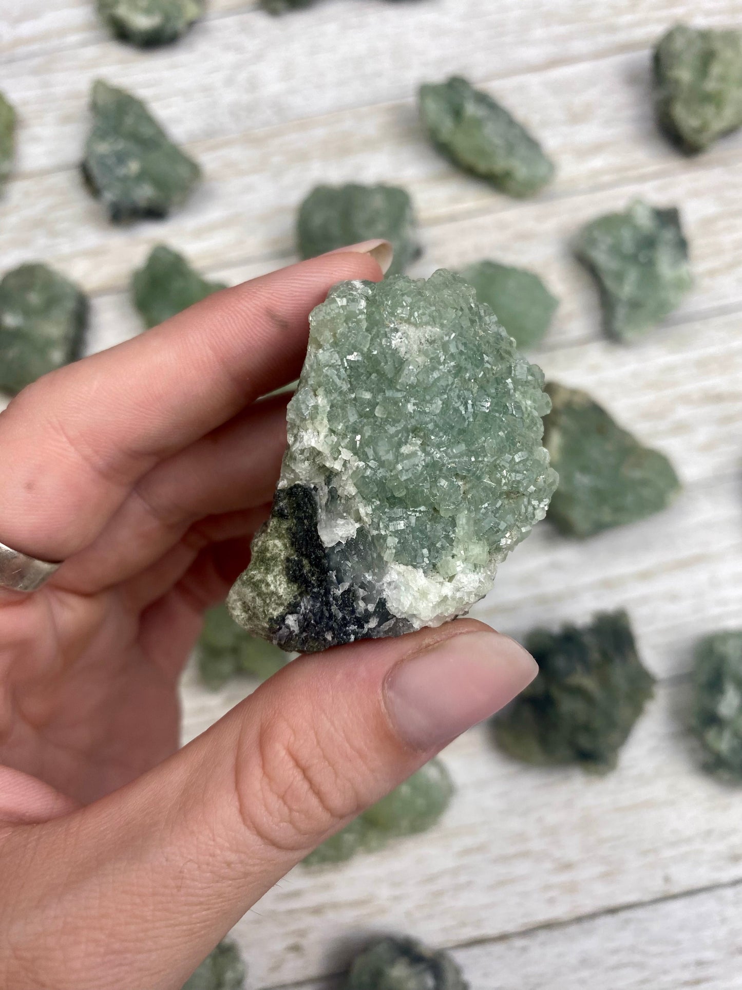 Prehnite with Epidote Cluster