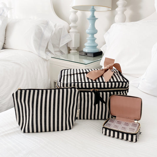 Cutest Striped Travel Gift Set Deal 3-Pack - Concordia Style Boutique