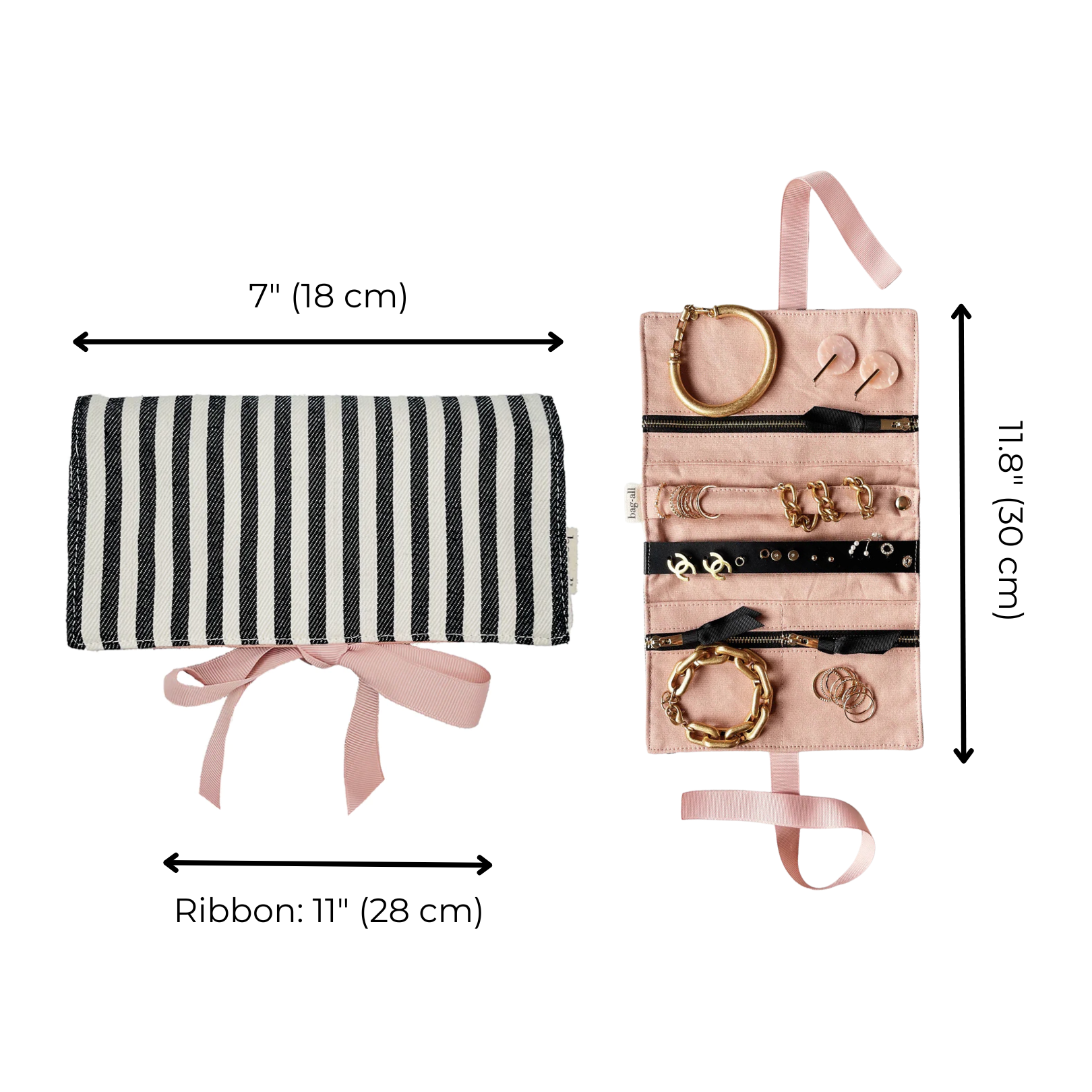 Couture Jewelry Roll, Medium, Striped - Concordia Style Boutique