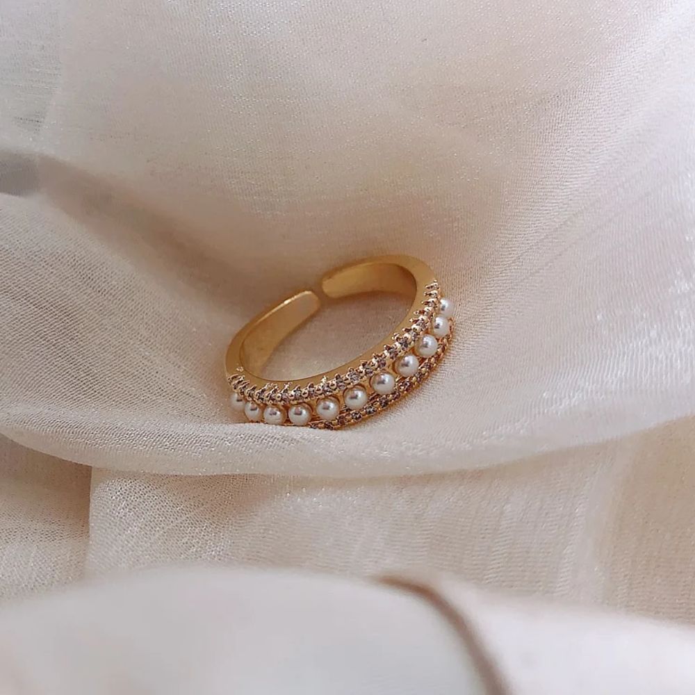 GOLD PEARL RING (ADJUSTABLE) - Concordia Style Boutique