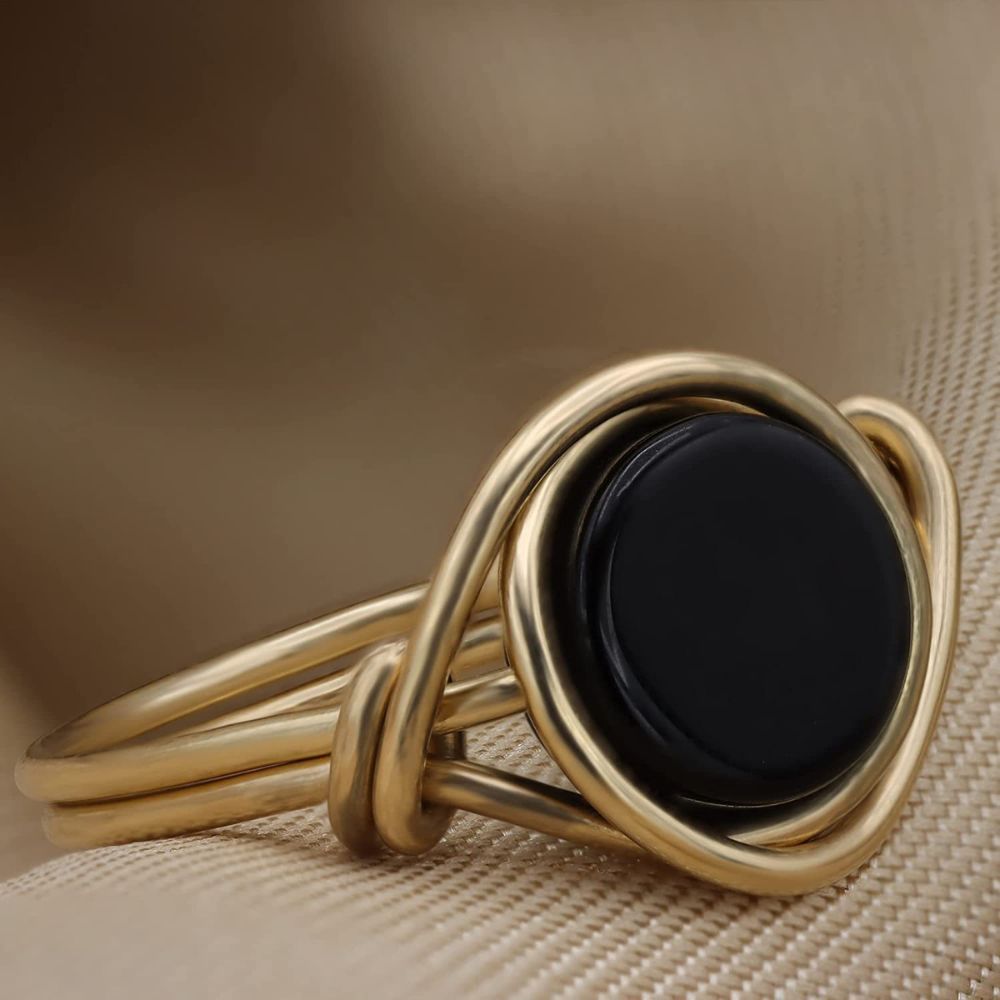 BLACK ONYX KNOT RING - Concordia Style Boutique