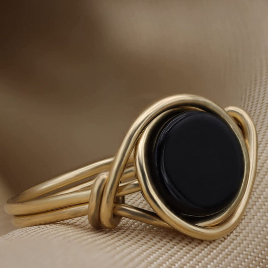 BLACK ONYX KNOT RING - Concordia Style Boutique