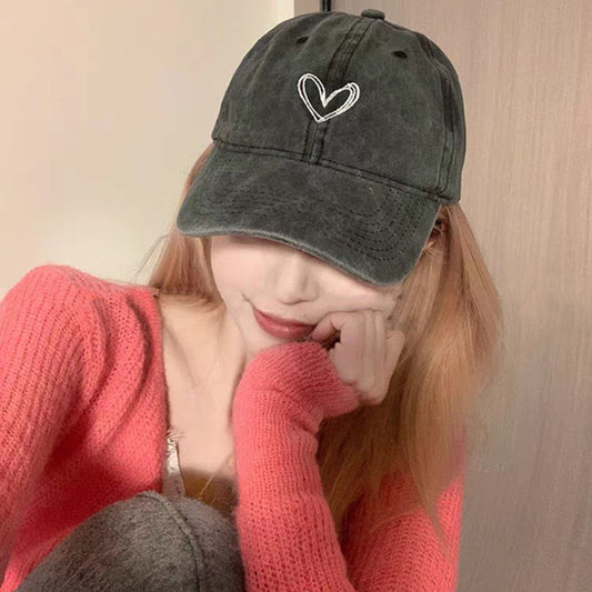 WASHED DENIM HEART CAP - Concordia Style Boutique