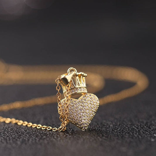ICED HEART CROWN NECKLACE - Concordia Style Boutique