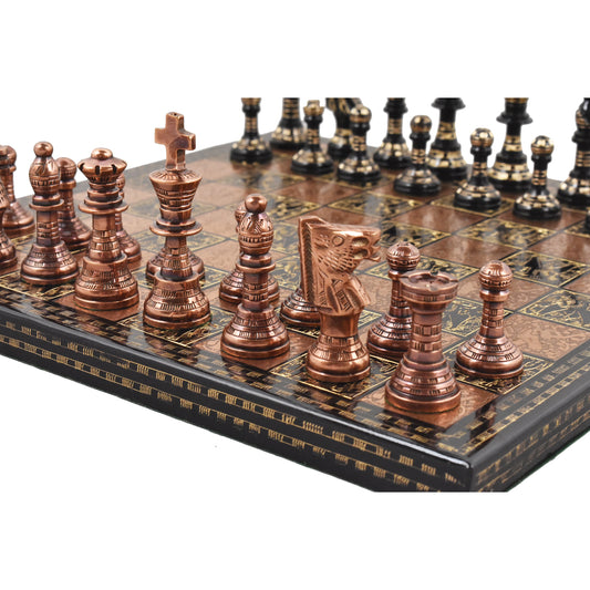 12" Brass Metal Luxury Chess Pieces & Board Set- French Staunton -Copper & Black - Premium Brass Set from Royal Chess Mall - Just $219.95! Shop now at Concordia Style Boutique