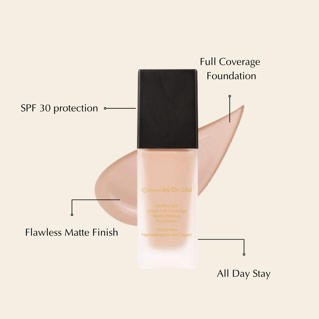 Healthy Skin Liquid Full Coverage Matte Makeup Foundation with SPF 30 - Concordia Style Boutique