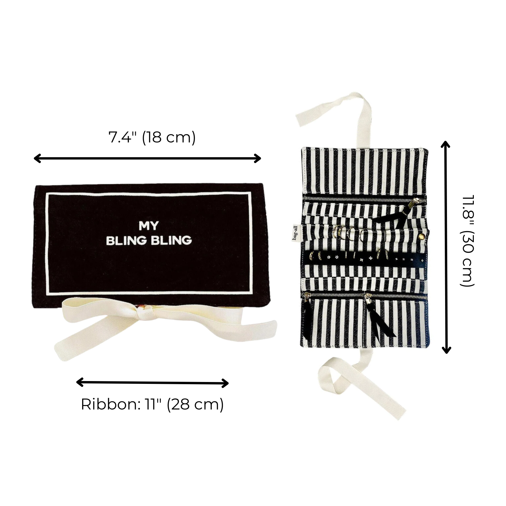 Jewelry Organizer, Travel Pouch, Black - Concordia Style Boutique