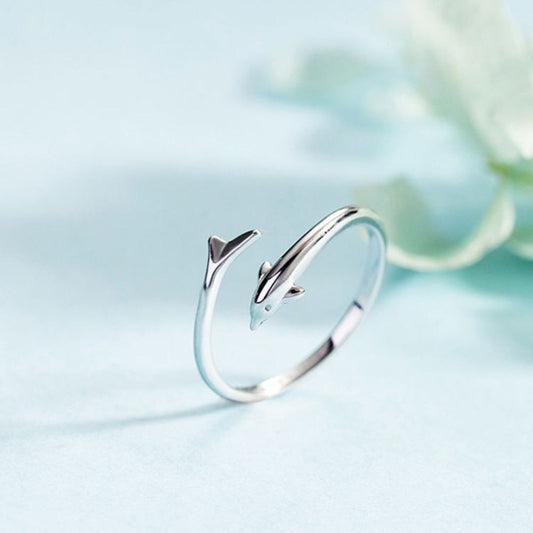 DOLPHIN SILVER RING (ADJUSTABLE) - Concordia Style Boutique