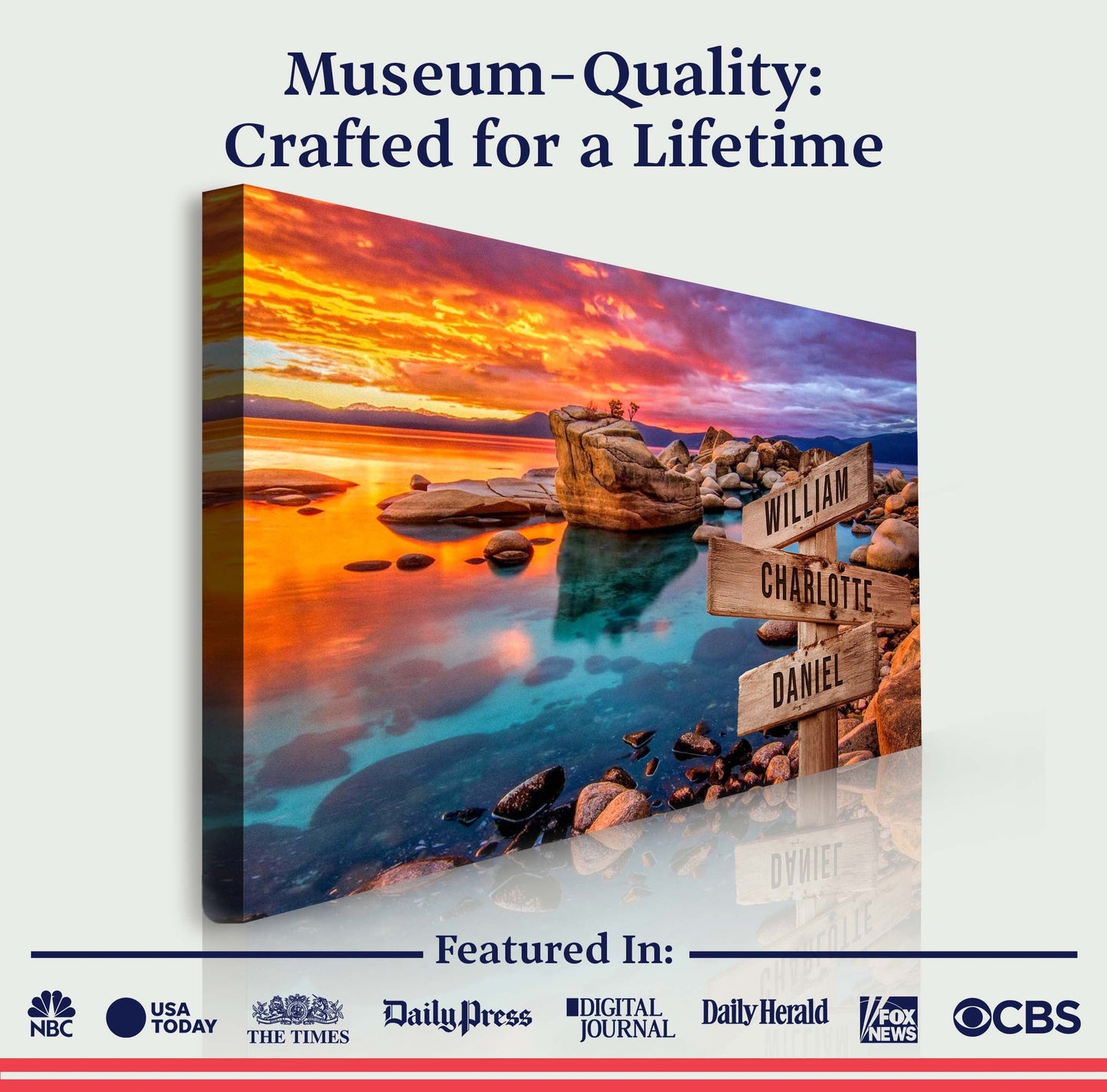 Sunset Beach Skies Family Names Sign