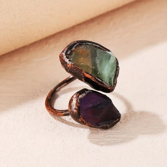 NATURAL CRYSTAL WRAP RING (ADJUSTABLE) - Concordia Style Boutique
