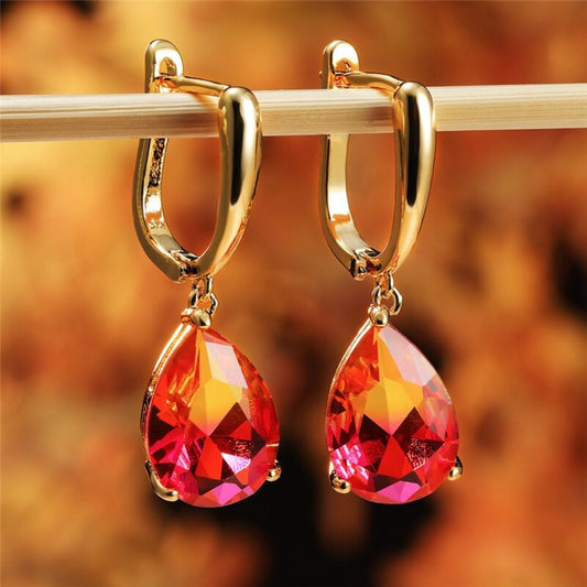 BI-COLOR TOPAZ DANGLING EARRINGS (PAIR) - Concordia Style Boutique