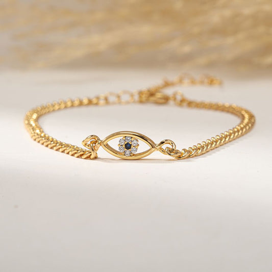 DAINTY EVIL EYE BRACELET (ADJUSTABLE) - Concordia Style Boutique