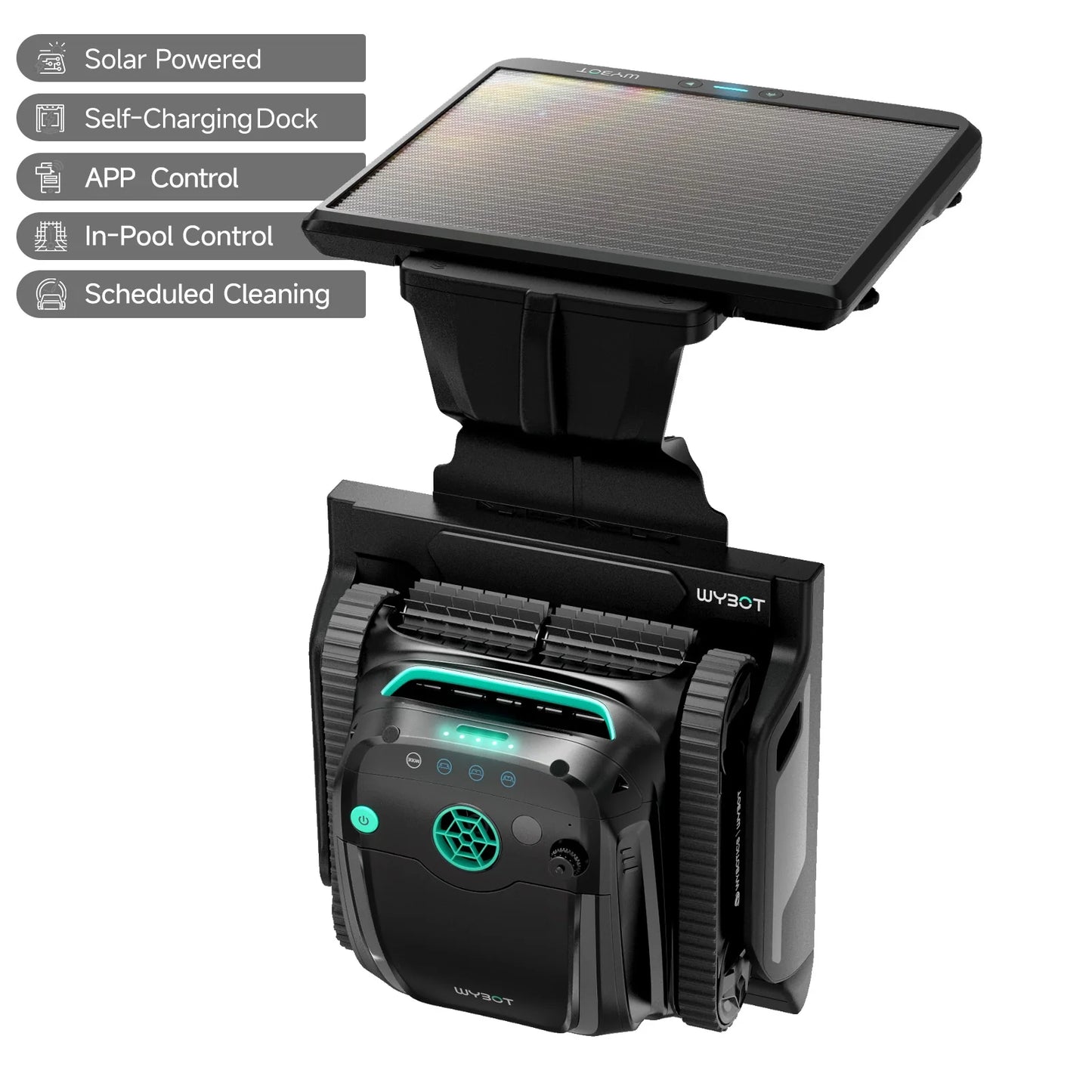 WYBOT S2 Solar with Solar-Powered Charging Dock Robotic Pool Cleaner