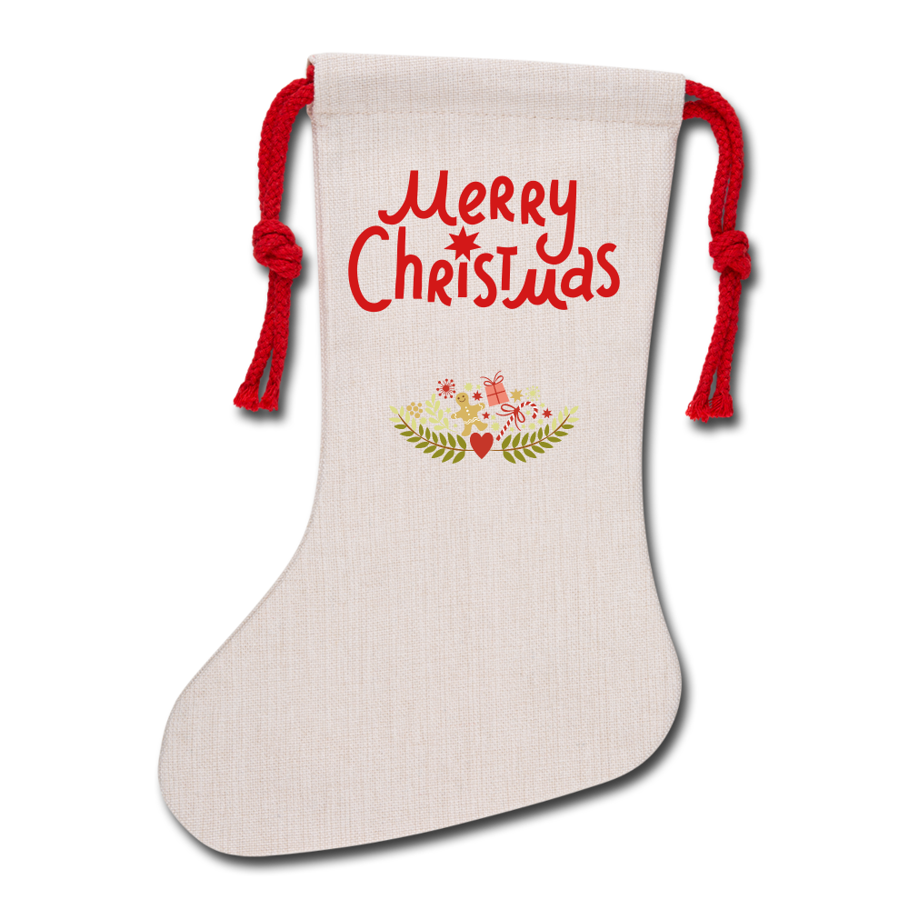 Natural Holiday Stocking - Merry Christmas! - Premium Natural Holiday Stocking from Concordia Style Boutique - Just $12.50! Shop now at Concordia Style Boutique