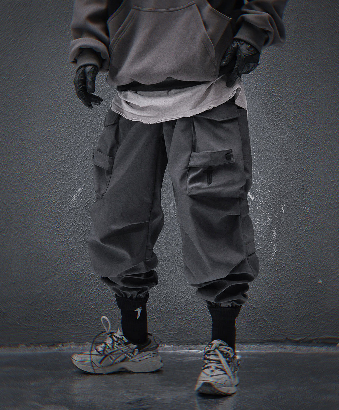 HiP42 Grey Techwear Joggers