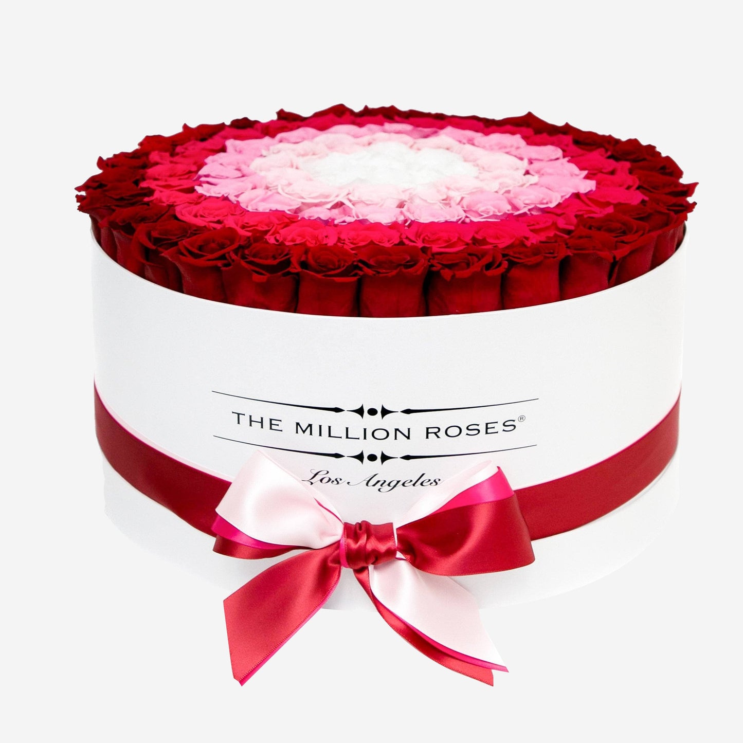 Deluxe White Box | Red & Hot Pink & Pink Candy & Light Pink & White Roses | Target