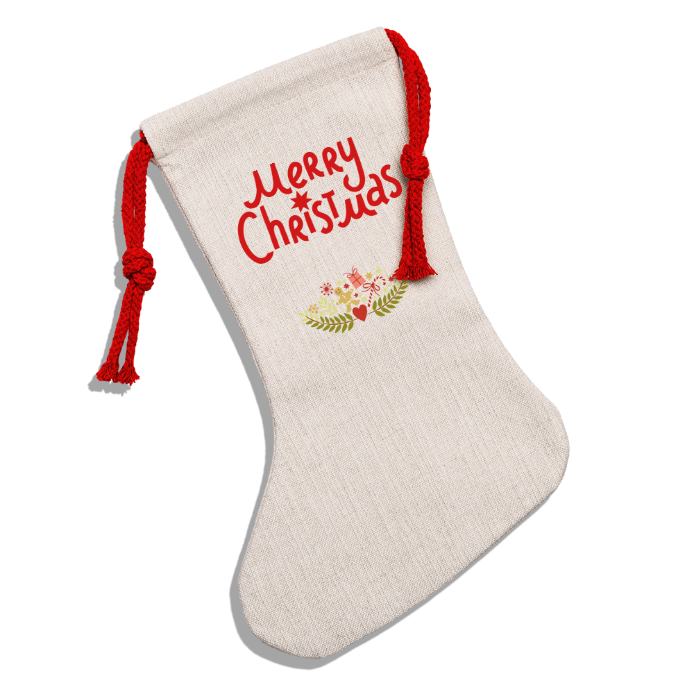 Natural Holiday Stocking - Merry Christmas! - Premium Natural Holiday Stocking from Concordia Style Boutique - Just $12.50! Shop now at Concordia Style Boutique